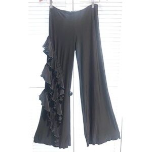 Dance America Black Ruffle Palazzo Dance Pants women’s size small